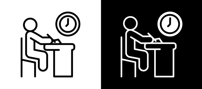 Examination whiteblack icon