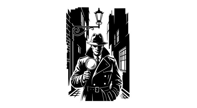 Man in coat holding flashlight outside.