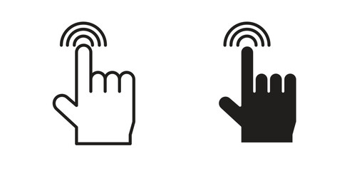 Obraz premium Finger control icon. modern vector symbols set