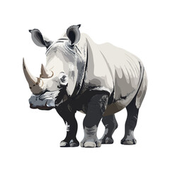 Fototapeta premium Realistic Vector Illustration of Rhinoceros