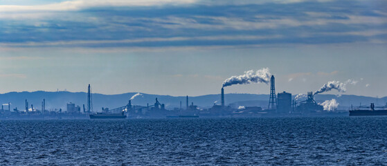 Fototapeta premium 伊豆大島椿祭り 東京湾巡行中
