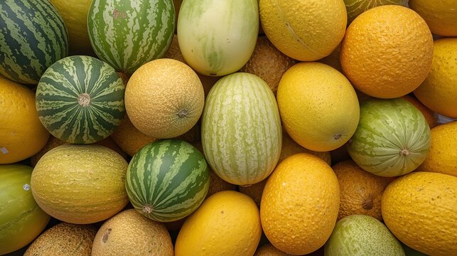 different types of melons background