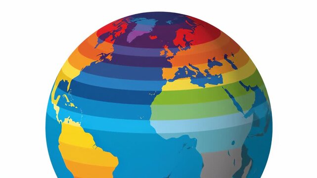 Global Temperature Map Visualization of Earths Climate Zones.