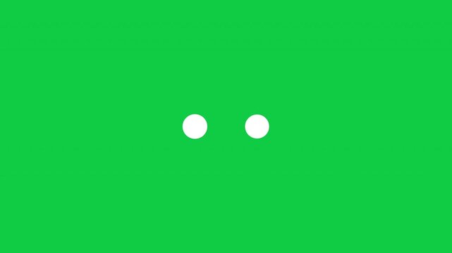 Two Dots Loading Loop Animation - White Circles Buffering Isolated On Green Background