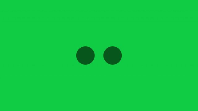 Two Dots Loading Processing Loop Animation - Black Circles Buffering Isolated On Green Background
