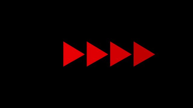 Red Play Button Icons Fast Forward on Black Background with Play Icon with Play Symbol