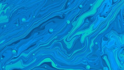 Obraz premium Dynamic abstract background with swirling blue and teal liquid paint patterns creating a vibrant, artistic texture and flowing, mesmerizing visual effect, perfect for contemporary design