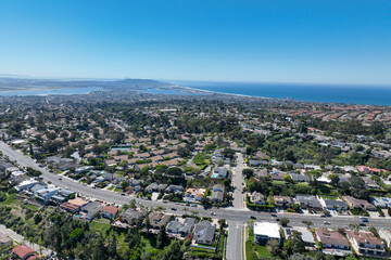 Obraz premium Aerial view of La Jolla Hills with big villas, San Diego, South California, USA
