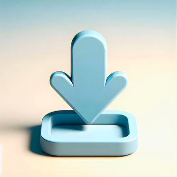 Glossy 3D download and upload button icon with arrow symbols showing data transfer on a clean white background ⬇️⬆️💻✨