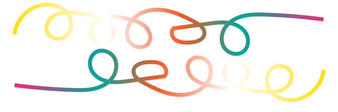 Abstract Rainbow Gradient Curved Lines Collection &ndash; Modern Wave Line Elements