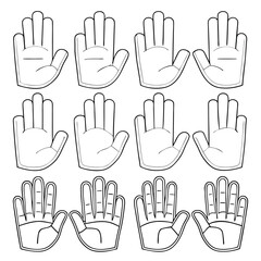 Obraz premium Hand gesture line art in on white background. 