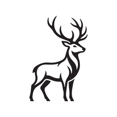 Fototapeta premium Deer professional simple design, black and white
