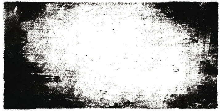 Abstract grunge background design featuring a vintage paper texture with a black ink splash border and a dirty splat frame for an artistic vector illustration