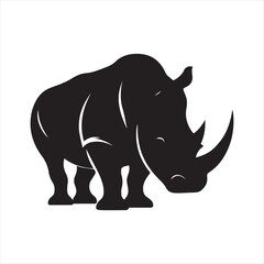 Fototapeta premium majestic Rhino abstract silhouette outline logo design concept illustration idea