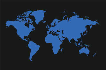 world map on black background © Saji
