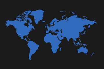 world map on black background © Saji