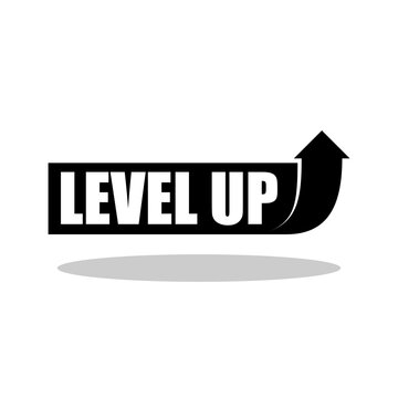  Level up with arrow icon with shadow