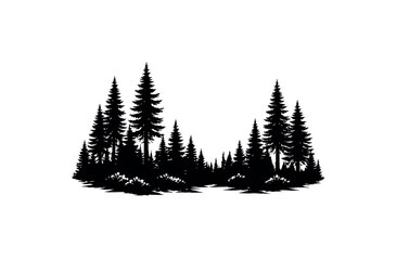Obraz premium forest vector silhouette