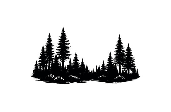 forest vector silhouette