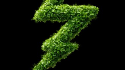 Fototapeta premium Green Leaf Lightning Symbol Representing Sustainability and Eco-Friendly Energy Concepts for Nature and Environment Themes