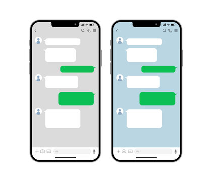 スマートフォンチャット画面モックアップ（メッセージアプリUI・スマホテンプレート）Smartphone Chat UI Mockup