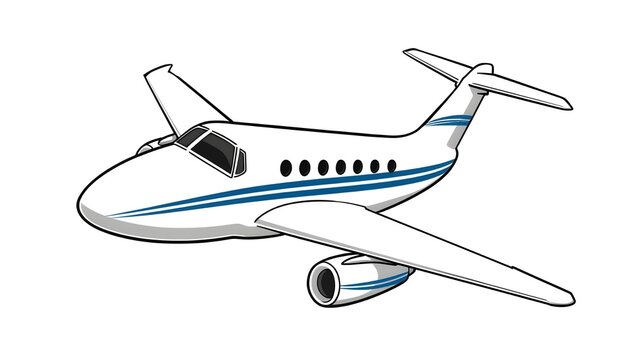 Small white and blue airplane flying through the air smoothly always