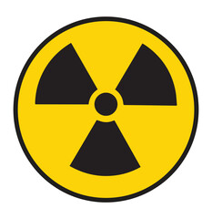 Radioactive warning yellow circle sign. Radioactivity warning symbol Victor Art Illustrations