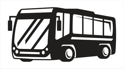 Modern city bus silhouette isolated on white background drawing © MD ABDUL MOMIN