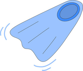 Blue Duck Flippers Hand Drawn Cartoon Swim Fins Clipart © yujin