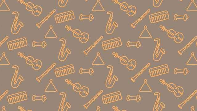 Musical instrument doddle pattern design 