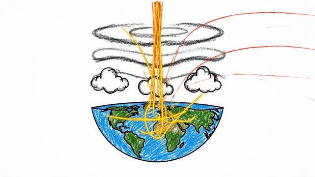 Earths Atmosphere and Global Warming Concept.