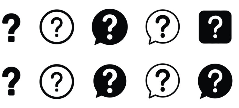 Question Marks Icon, Bubble Question Icon, Question Mark Symbol on Isolated White Background, Question and Inquiry Symbols, FAQ and Help Vector Icon Set for Web, Mobile, and App Design.