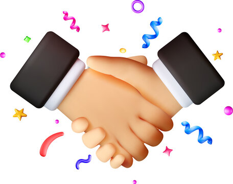 Business handshake as a 3d icon.