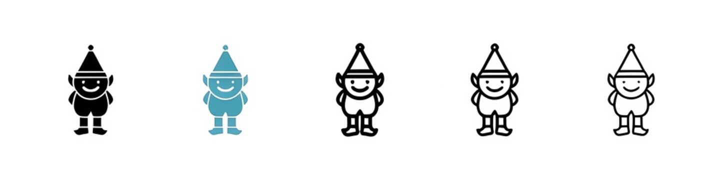 Elf line icon vector set. Thin line customizable illustration. Contour symbol. Vector isolated outline drawing. Editable stroke