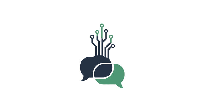 Communication Technology Chatbot Logo Design.