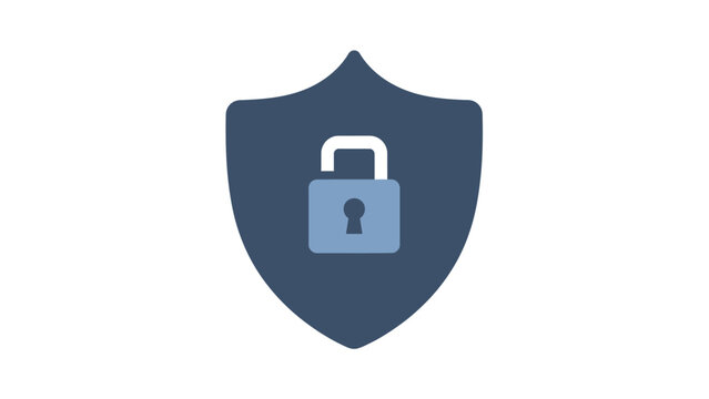 Shield with padlock icon security.