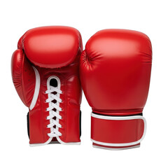 Red boxing gloves isolated on transparent background