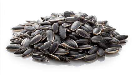 Pile of delicious and nutritious black sunflower seeds, healthy snack option