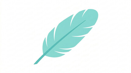 Fototapeta premium Turquoise feather illustration on white background 