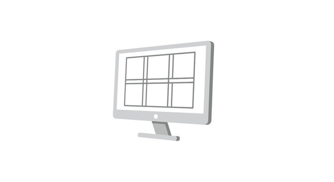 Computer monitor with white screen.
