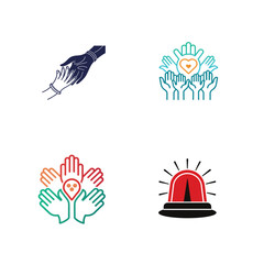 Obraz premium Community and Emergency Icon Set Representing Support, Care, and Crisis Response Vector Illustration