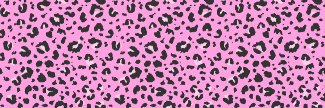 Glamour pink y2 leopard pattern. Seamless luxury African wildlife repeat. Abstract jaguar fur safari backdrop. Vector handdrawn animal fur bg. Cheetah panther surface pattern. Leopard print background