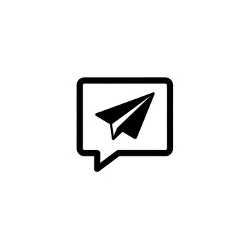 Send Message Icon PNG - Paper Plane in Speech Bubble