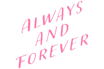 Always and Forever - Always and Forever words on white background, calligraphy, handwritten, vector
