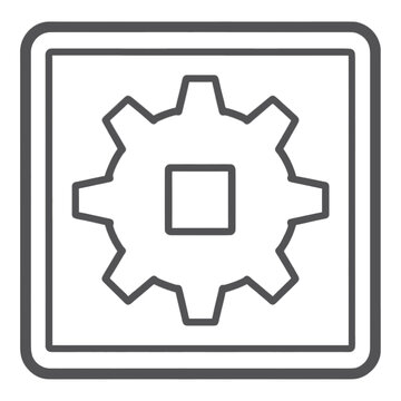Gear With Rounded Square Outline Vector Icon