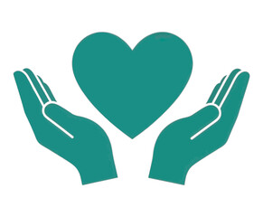 Obraz premium Hands Holding Heart Outline Vector Icon