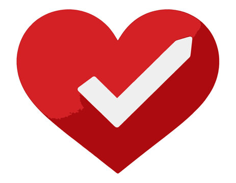 Heart With Check Mark Filled 3d Icon