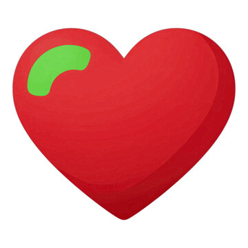 Heart With Green Bite Mark 3D Icon