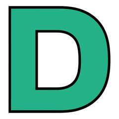 Obraz premium Letter D Outline Flat Icon