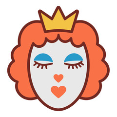 Obraz premium Queen Face With Crown Vector Icon
